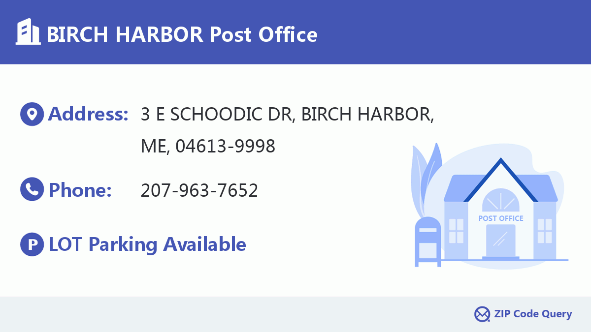 Post Office:BIRCH HARBOR