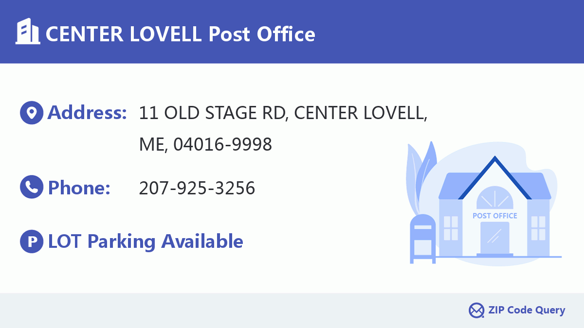 Post Office:CENTER LOVELL