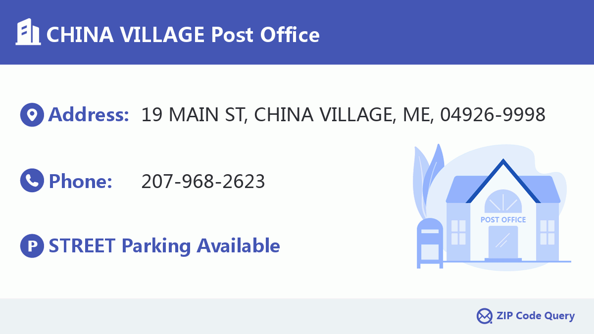 Post Office:CHINA VILLAGE