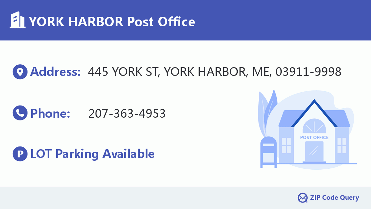 Post Office:YORK HARBOR